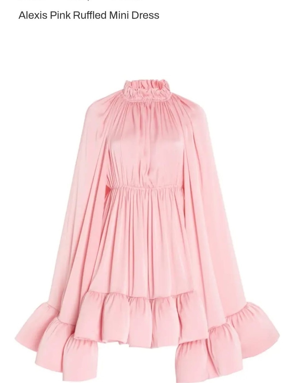 Alexis Blush Pink Cape-Sleeve Mini Dress